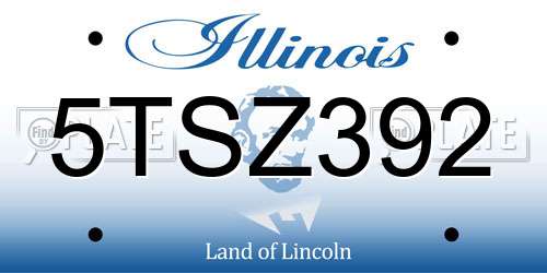 5TSZ392 Illinois License Plate