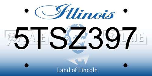 5TSZ397 Illinois License Plate