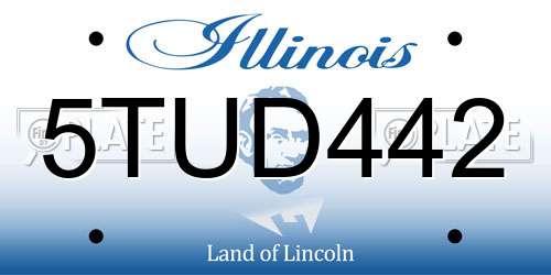 5TUD442 Illinois License Plate