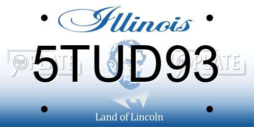 5TUD93 Illinois License Plate