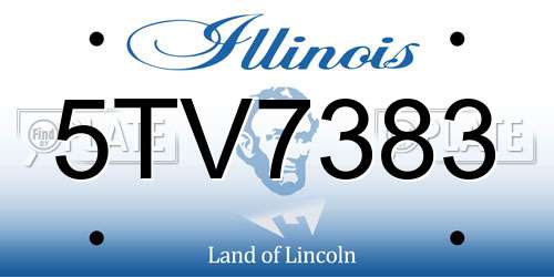 5TV7383 Illinois License Plate