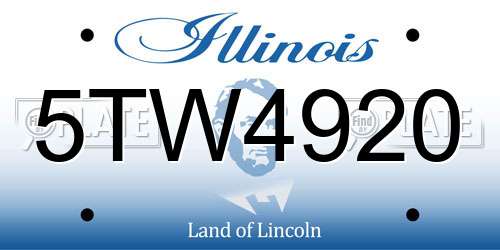 5TW4920 Illinois License Plate