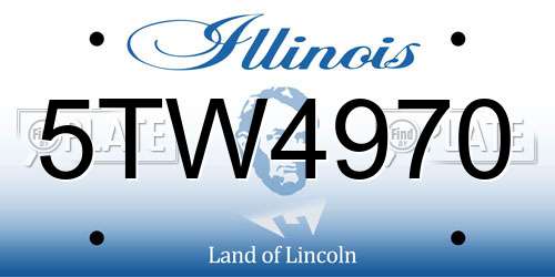 5TW4970 Illinois License Plate