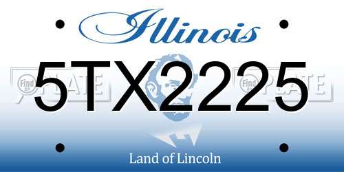 5TX2225 Illinois License Plate