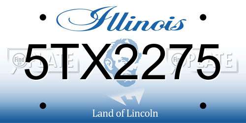 5TX2275 Illinois License Plate