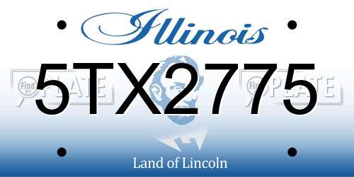 5TX2775 Illinois License Plate