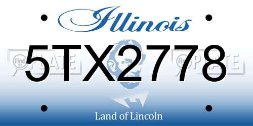 5TX2778 Illinois License Plate