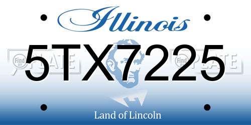 5TX7225 Illinois License Plate