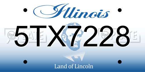 5TX7228 Illinois License Plate