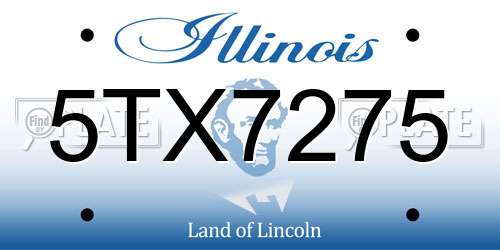 5TX7275 Illinois License Plate