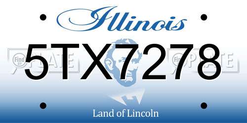 5TX7278 Illinois License Plate