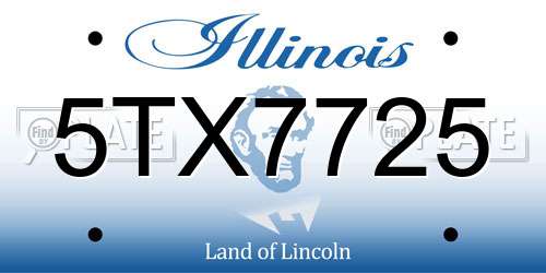 5TX7725 Illinois License Plate
