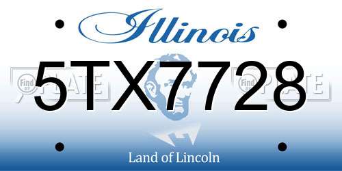 5TX7728 Illinois License Plate