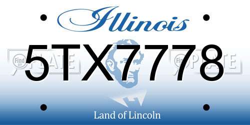 5TX7778 Illinois License Plate