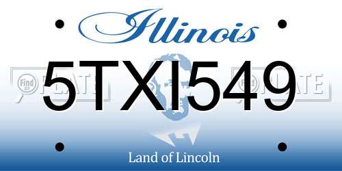 5TXI549 Illinois License Plate