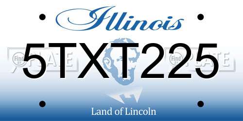 5TXT225 Illinois License Plate