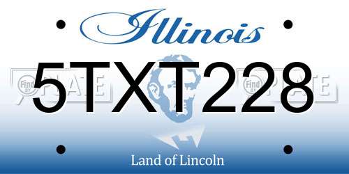 5TXT228 Illinois License Plate