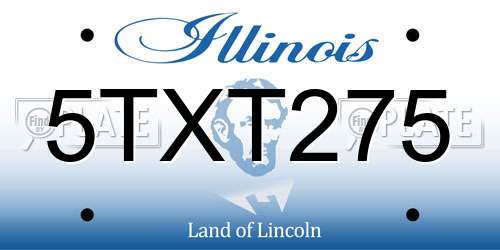 5TXT275 Illinois License Plate
