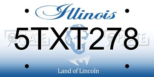 5TXT278 Illinois License Plate
