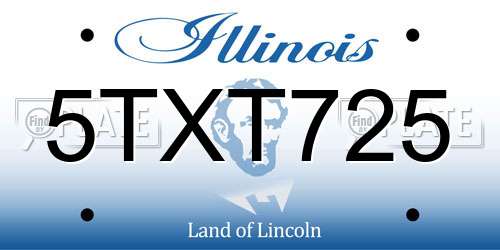 5TXT725 Illinois License Plate