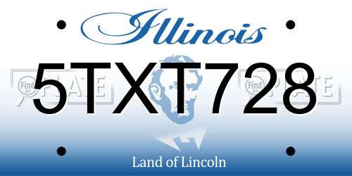 5TXT728 Illinois License Plate