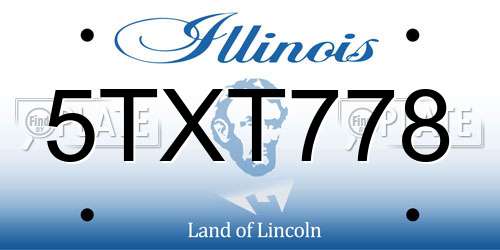 5TXT778 Illinois License Plate