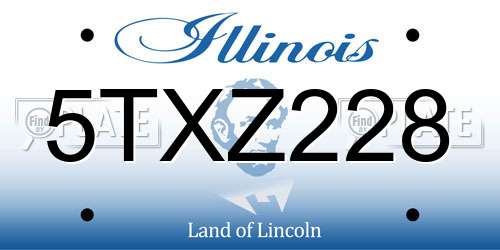 5TXZ228 Illinois License Plate
