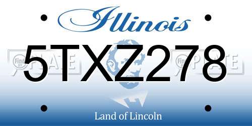 5TXZ278 Illinois License Plate