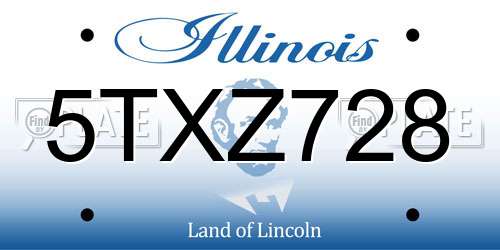 5TXZ728 Illinois License Plate