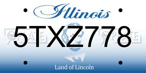 5TXZ778 Illinois License Plate