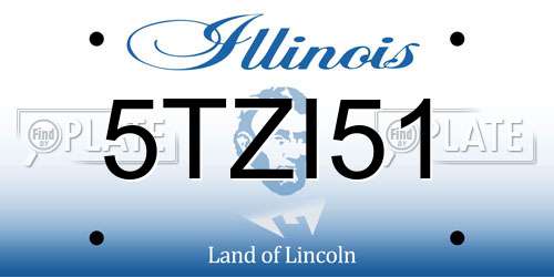 5TZI51 Illinois License Plate