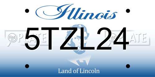 5TZL24 Illinois License Plate
