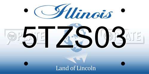 5TZS03 Illinois License Plate