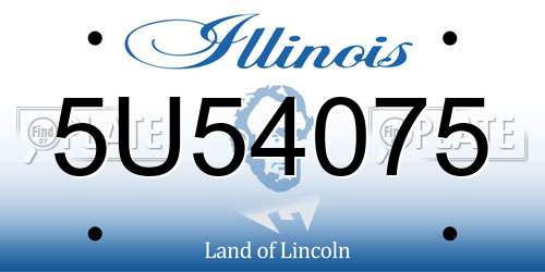 5U54075 Illinois License Plate