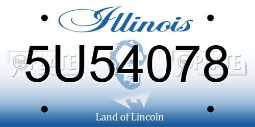 5U54078 Illinois License Plate