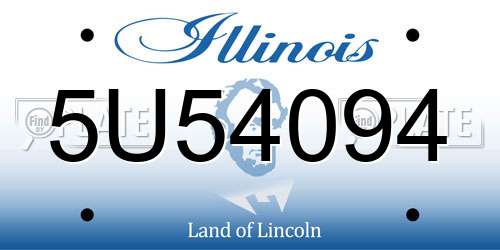 5U54094 Illinois License Plate