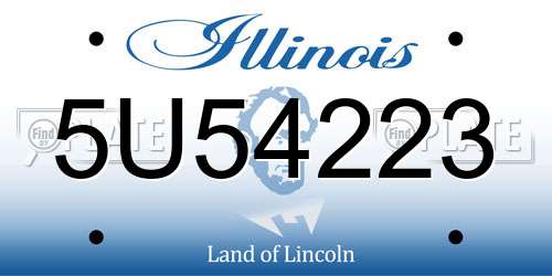 5U54223 Illinois License Plate