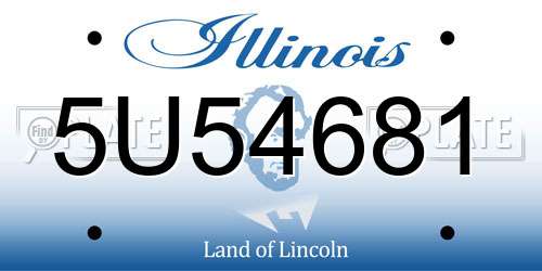 5U54681 Illinois License Plate