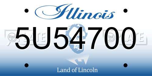 5U54700 Illinois License Plate
