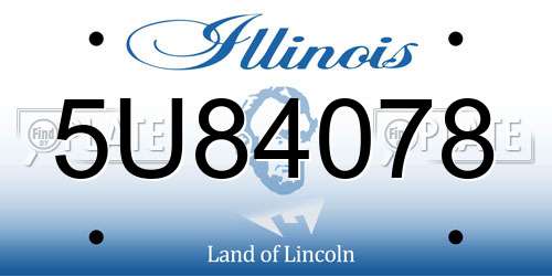 5U84078 Illinois License Plate