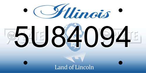 5U84094 Illinois License Plate
