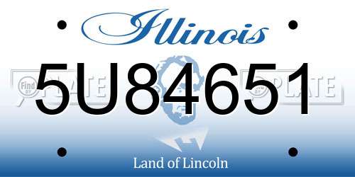 5U84651 Illinois License Plate