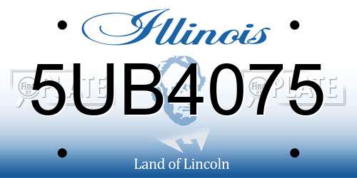 5UB4075 Illinois License Plate