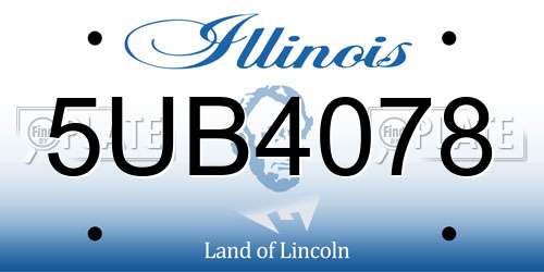 5UB4078 Illinois License Plate