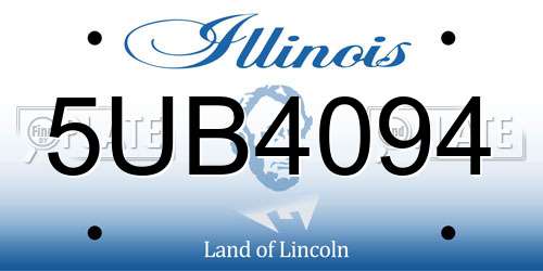 5UB4094 Illinois License Plate