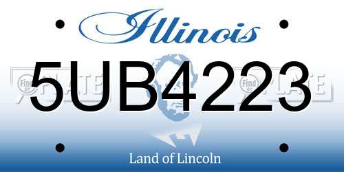 5UB4223 Illinois License Plate
