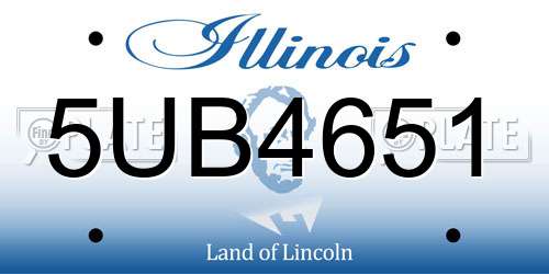 5UB4651 Illinois License Plate