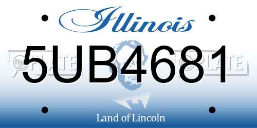 5UB4681 Illinois License Plate
