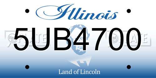 5UB4700 Illinois License Plate
