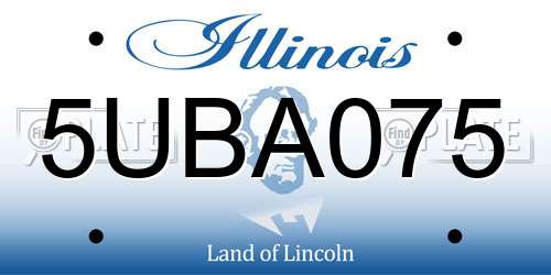 5UBA075 Illinois License Plate